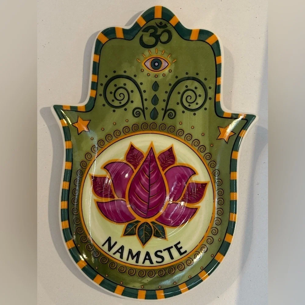 Green and Pink Hamsa Wall Decor